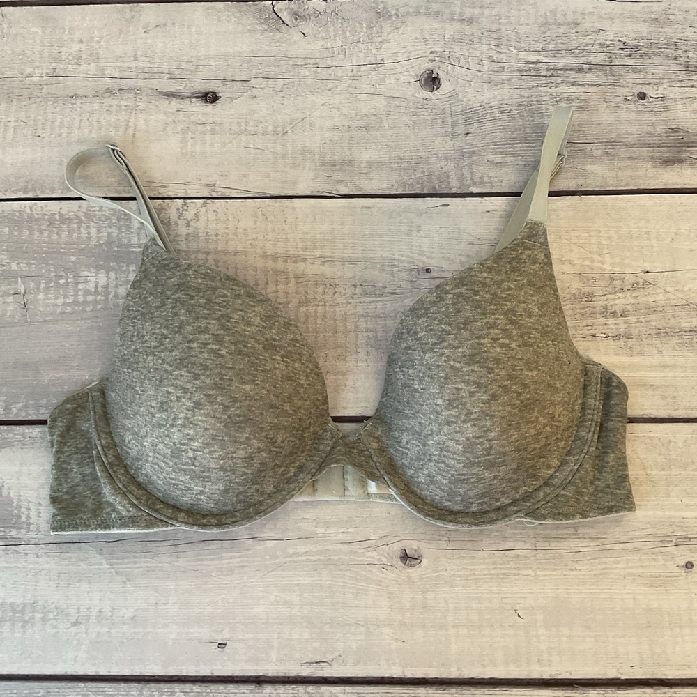VS Pink Wear Everywhere Bra Womens 34B Gray Lightly Lined T-Shirt Underwire